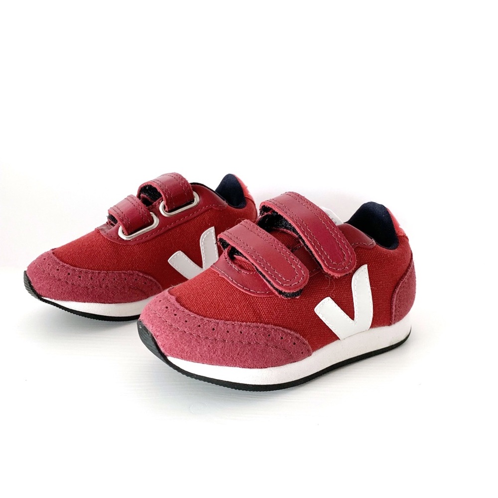 Baby Vejas!  Adorable like-new sneakers in burgundy and white